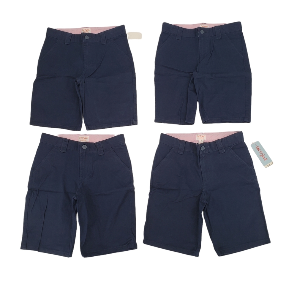NWT Cat & Jack Girls School Uniform Shorts Size 10  Four Pack Fighter Pilot Blue